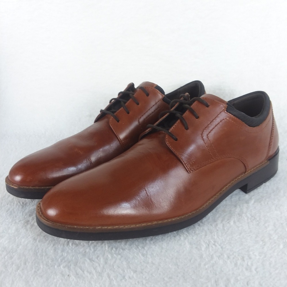 Rockport TruTech Mens‎ Brown Leather Lace Up Oxford Dress Shoes Size 11.5